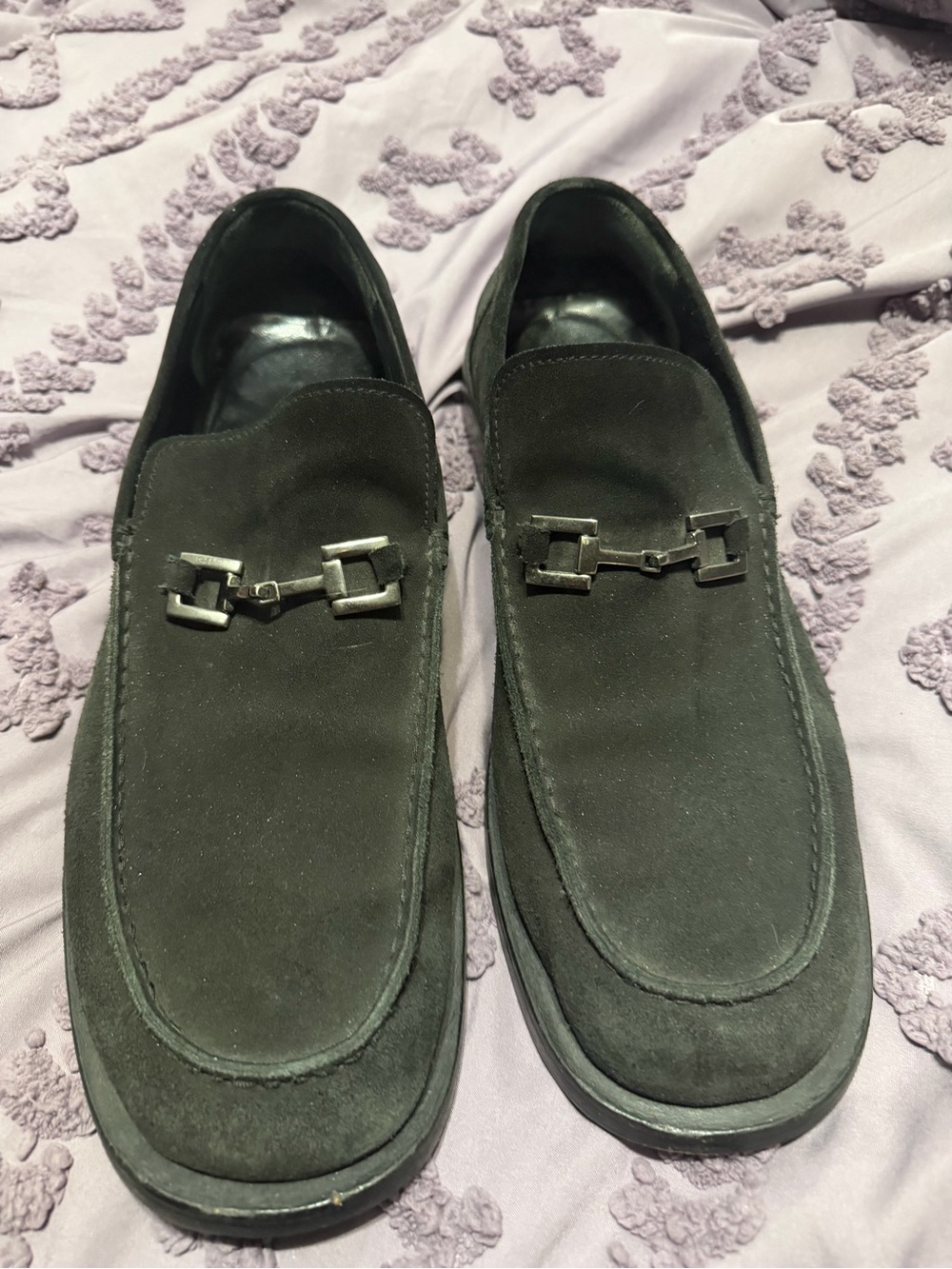 Gucci black Suede Horsebit Loafers size 13 1/2